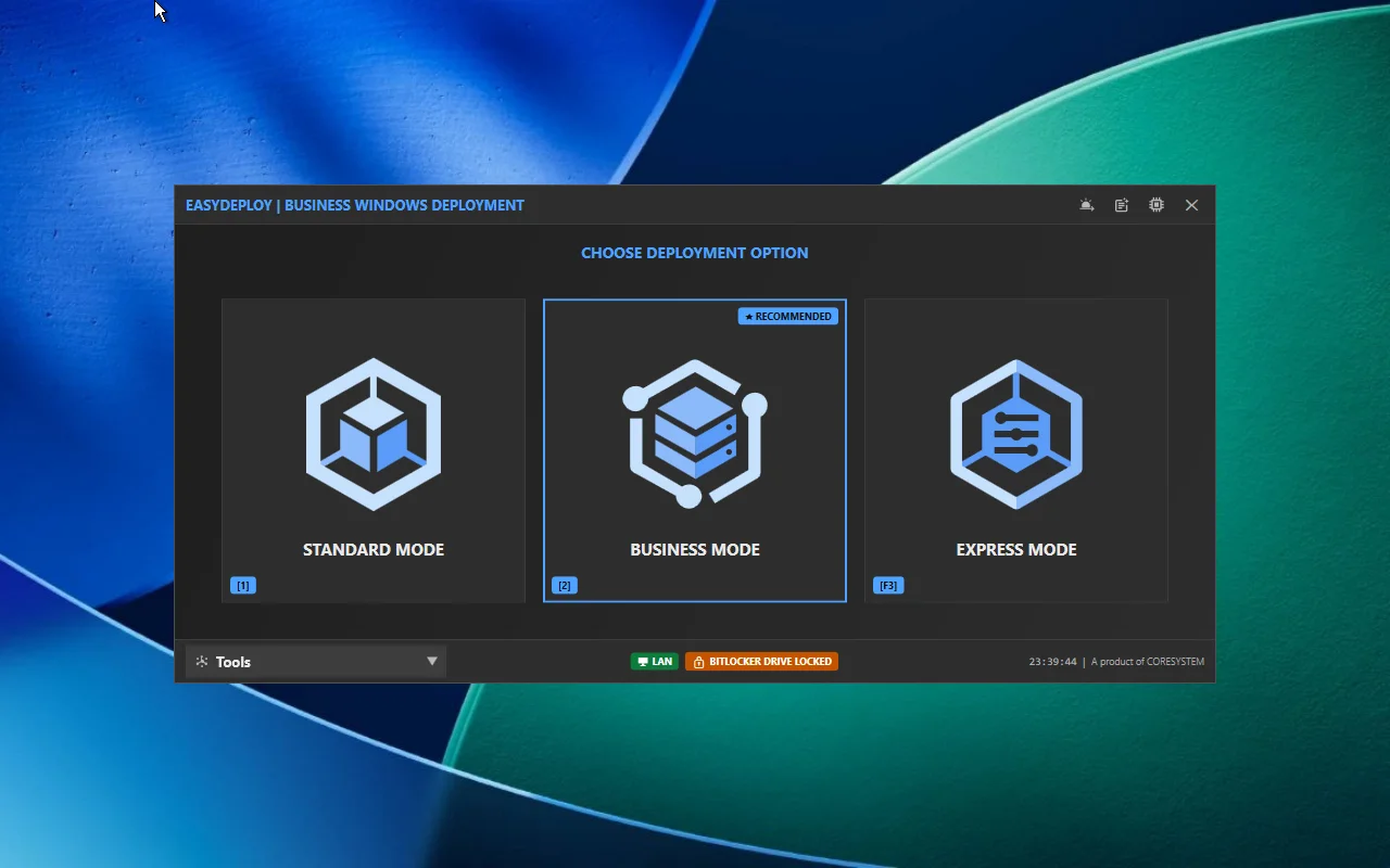 EasyDeploy WinPE interface — screenshot 1