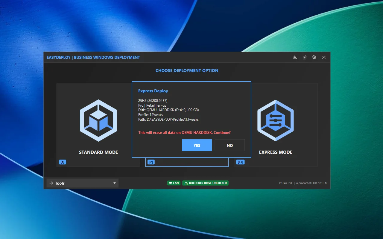 EasyDeploy WinPE interface — screenshot 3