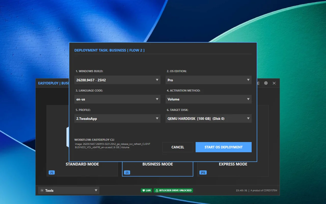 EasyDeploy WinPE interface — screenshot 4
